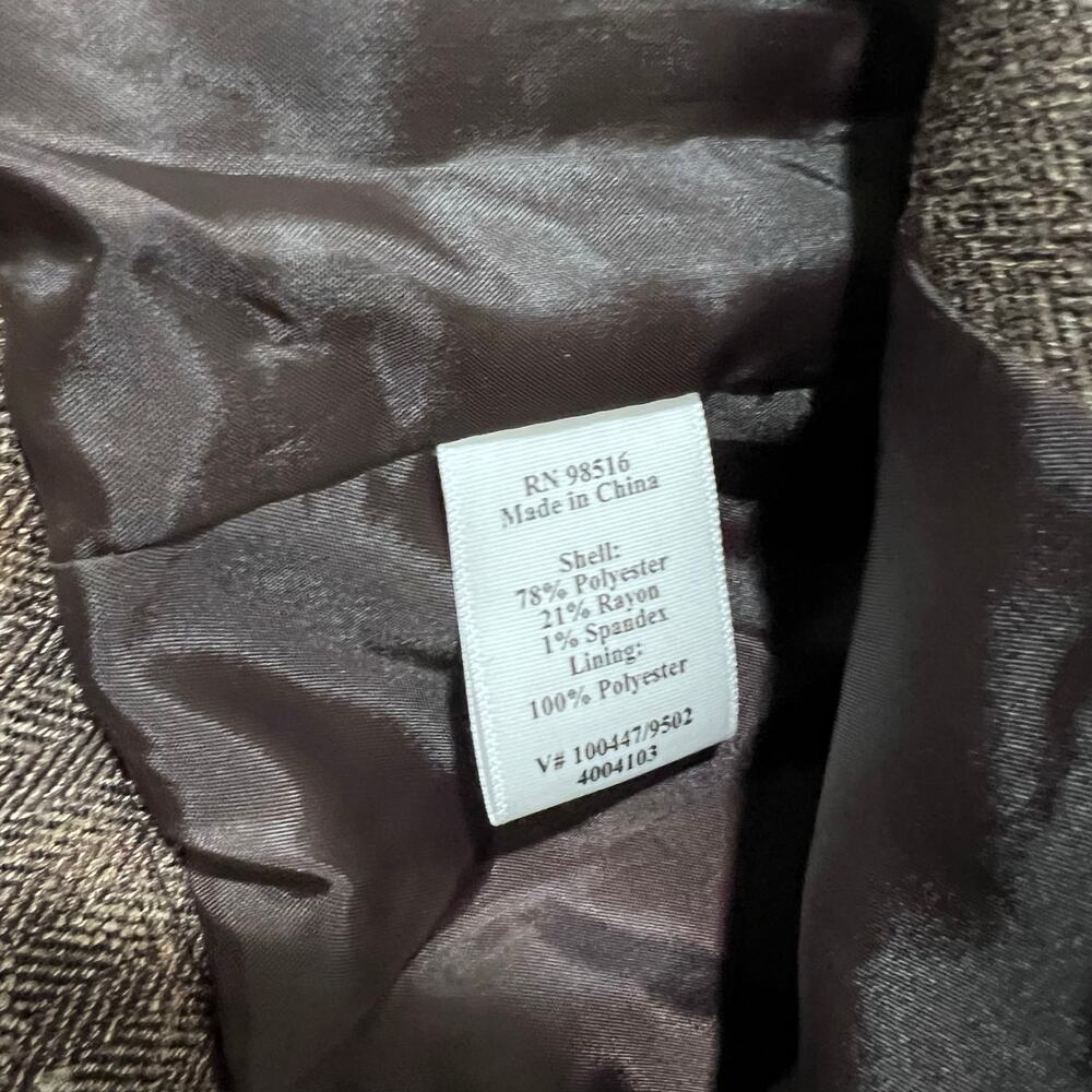 Coldwater‎ Creek Jacket Blazer Women 12 Brown Gold Accent Satin Lining - Picture 8 of 9